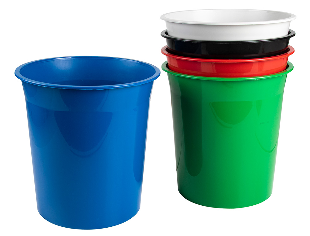 PAPELERA PLASTICO Q-CONNECT ROJO OPACO 13 LITROS 275X285 MM