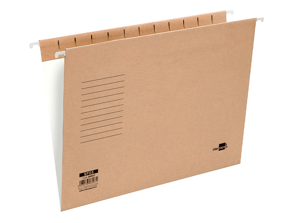 CARPETA COLGANTE LIDERPAPEL FOLIO PROLONGADO KRAFT