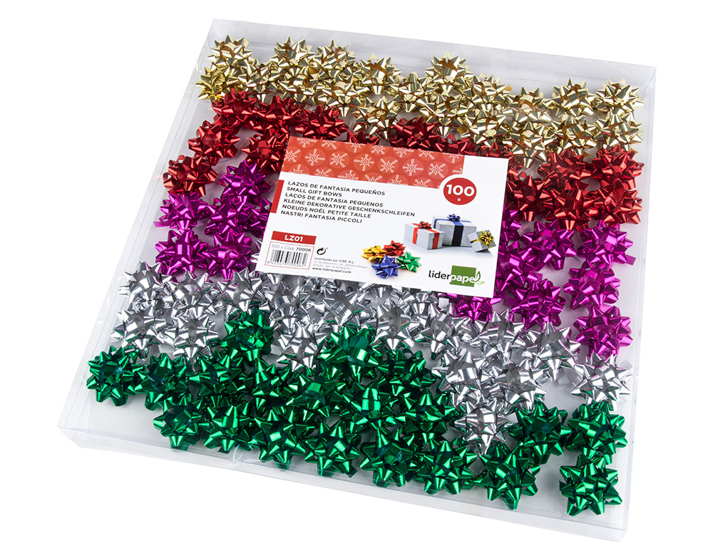 LAZOS LIDERPAPEL FANTASIA PEQUEÑOS METALIZADOS COLORES SURTIDOS